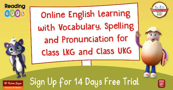 Online English Learning with Vocabulary, Spelling and Pronunciation for Class LKG and Class UKG