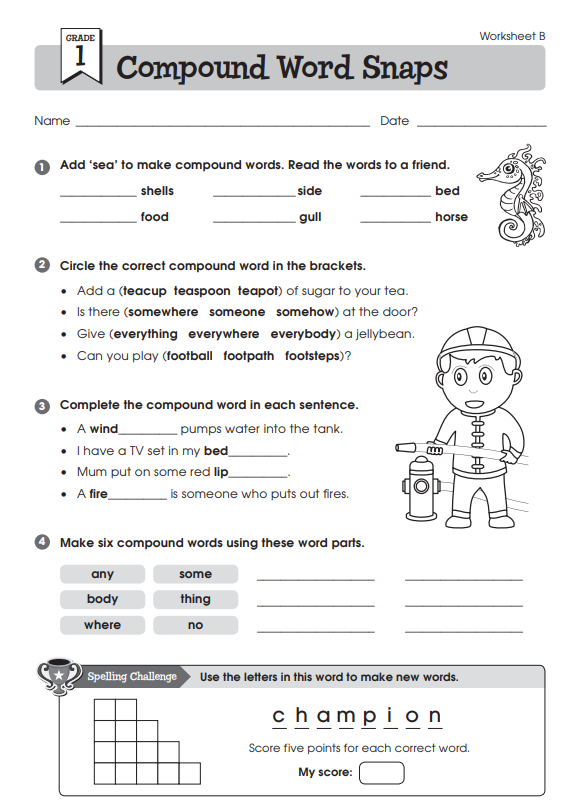 english worksheet class 1