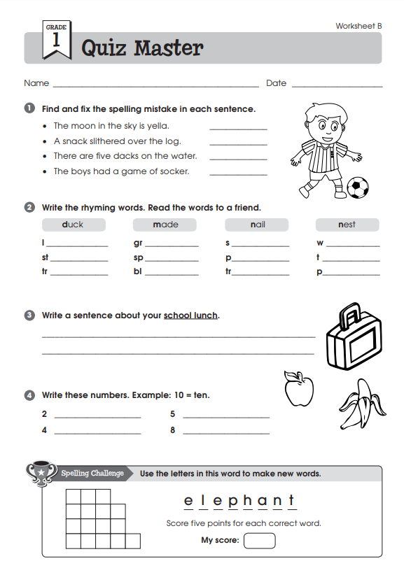 Printable English Worksheets For Class 1 With PDF Download Now