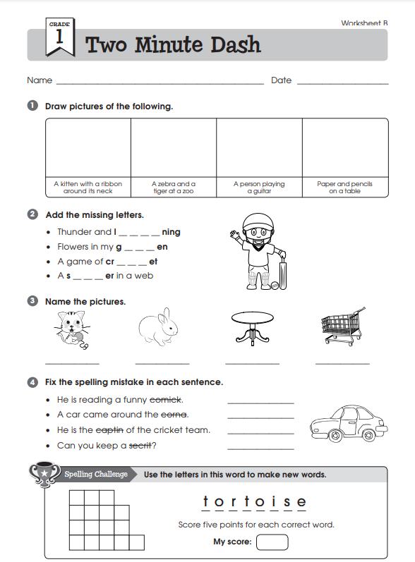 english worksheets for class 1