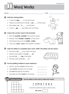 Printable English Worksheets For Class 1 with PDF - Download Now