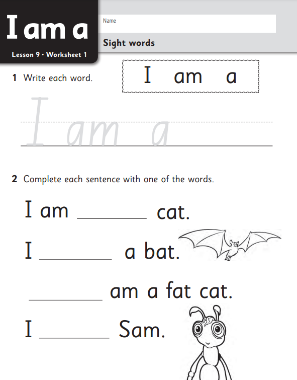 beginner ukg english worksheets