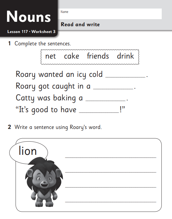 Learn more about Nouns with Worksheets for Class 1: Reading Eggs with Ratna Sagar