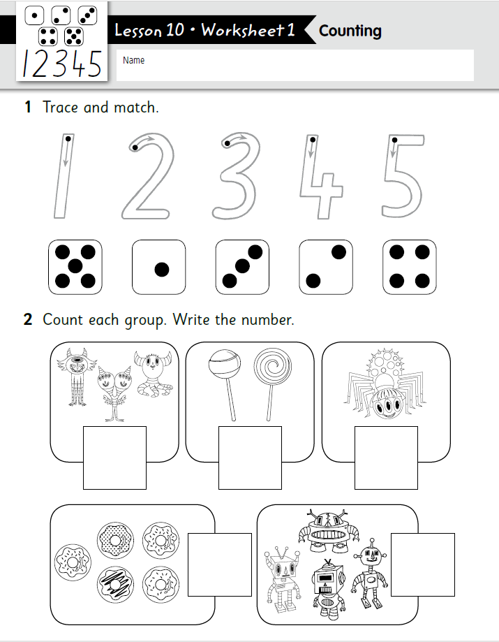 Counting Maths Worksheet For Nursery Lesson 10 Worksheet 1