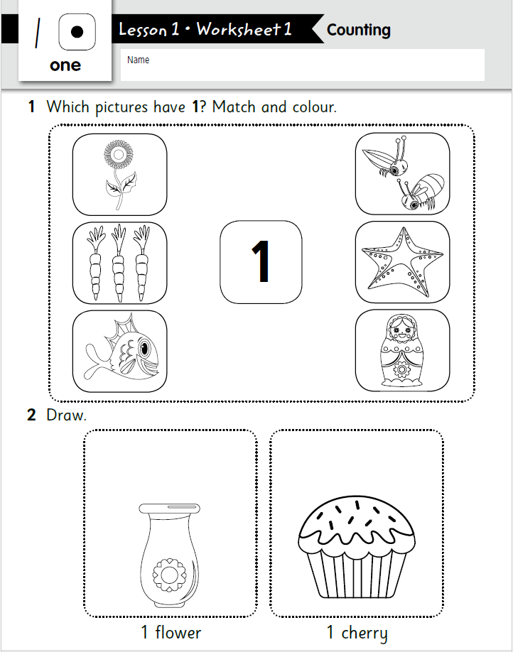 Counting Maths Worksheet For Nursery