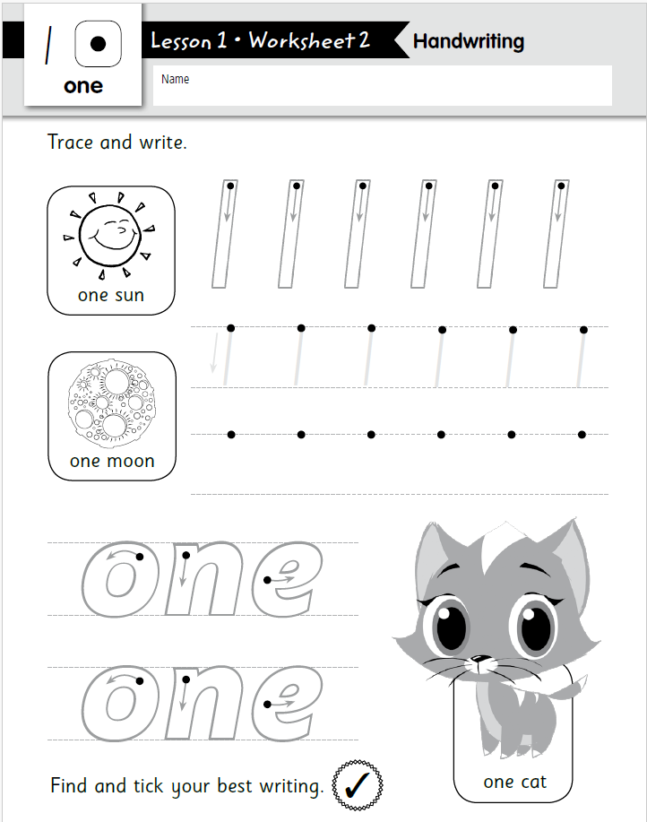 Handwriting Maths Worksheet For Nursery Lesson 1 Worksheet 2