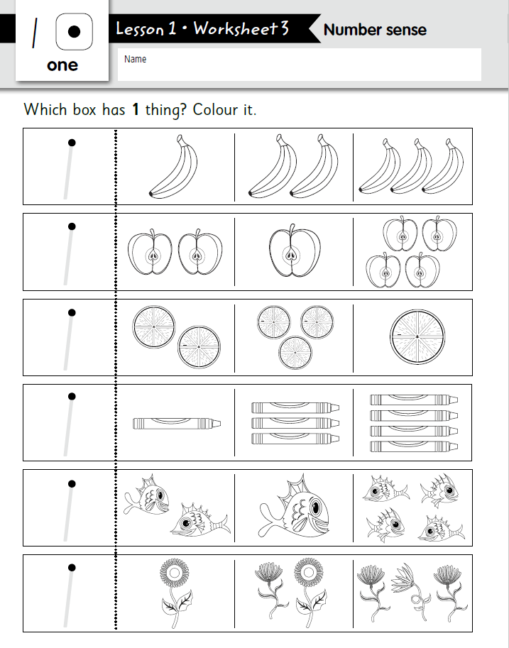 Number Sense Maths Worksheet For Nursery Lesson 1 Worksheet 3