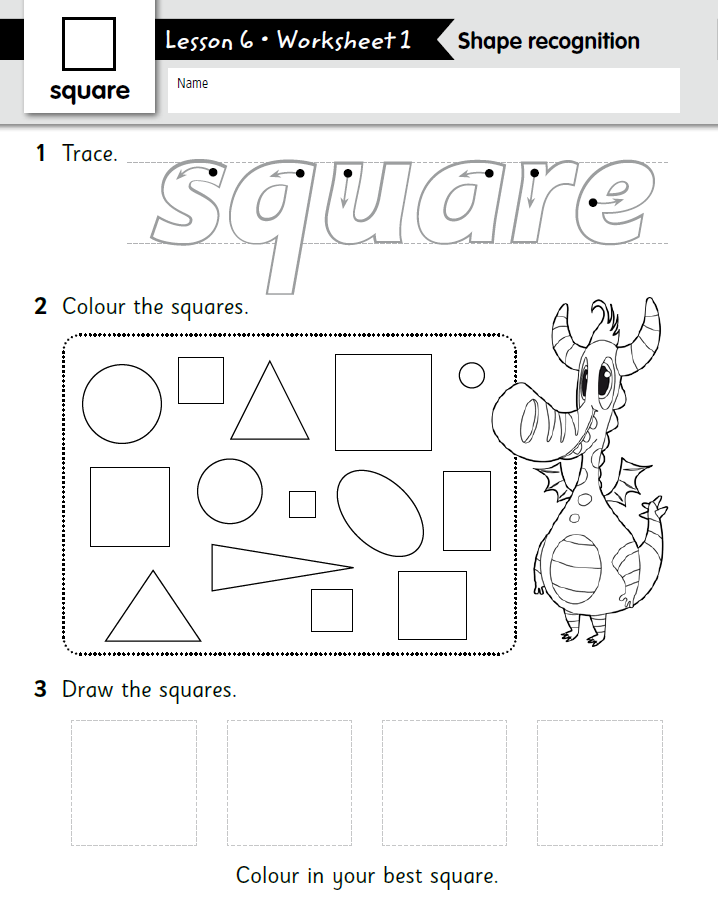 Shape Recognition Maths Worksheet For Nursery Lesson 6 Worksheet 1